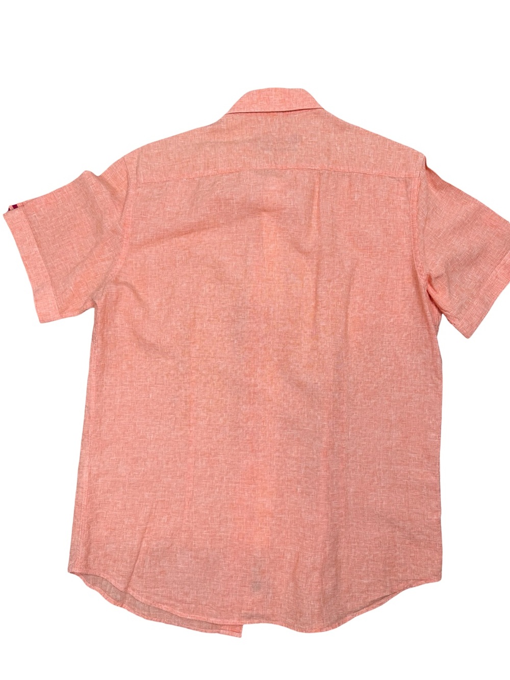 Robert Graham Linen Coral Short Sleeve Button-Down Shirt SZ L - Picture 2 of 11